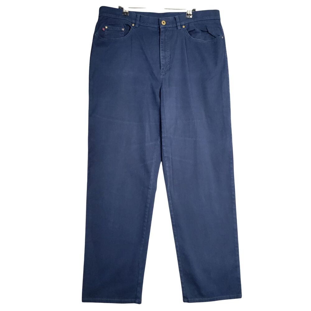 LAUREN RALPH LAUREN Blue High Rise Straight Leg Stretch Twill Chino Pant SIZE 16